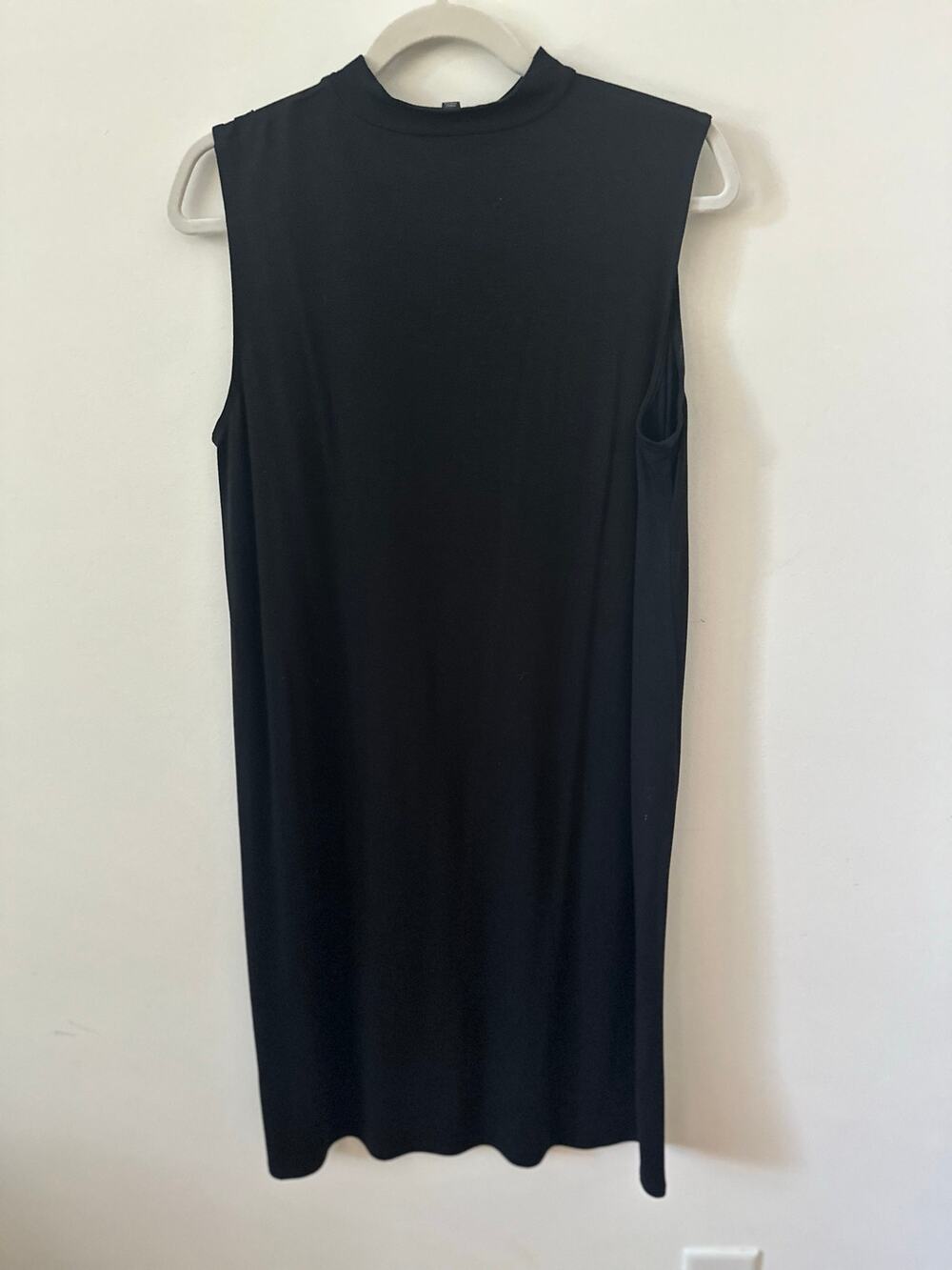 Eileen Fisher Pullover Dress Women's Medium Black Mock Neck Sleeveless